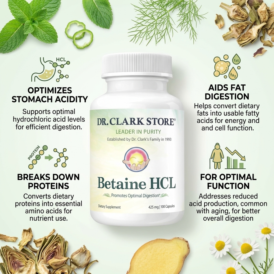 Betaine HCL, 425 mg 100 capsules