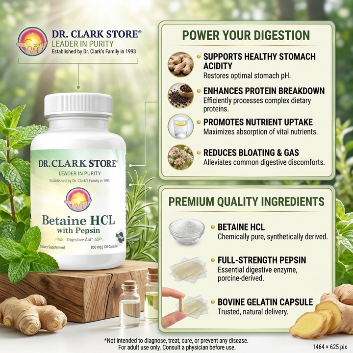 Betaine HCL with Pepsin, 800 mg 100 capsules