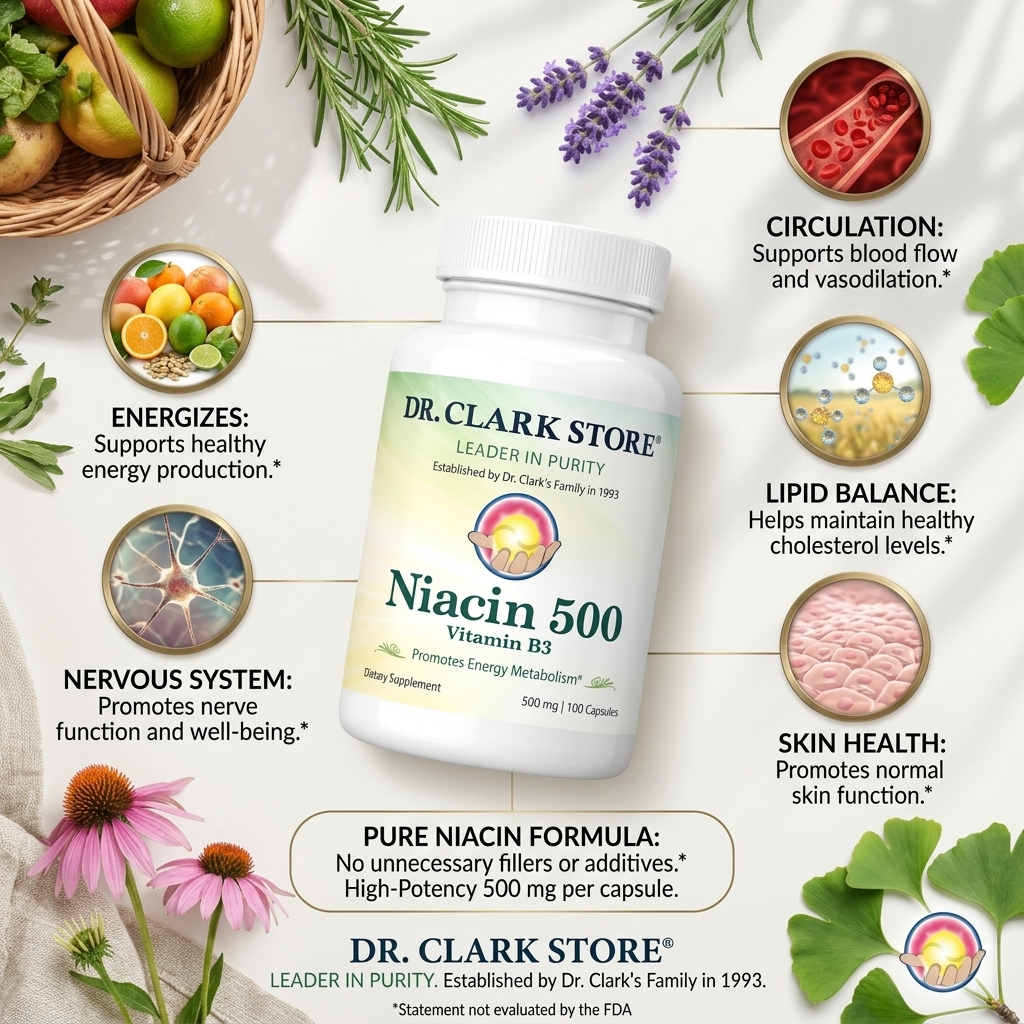 Niacin 500 (Nicotinic Acid), 500 mg, 100 capsules