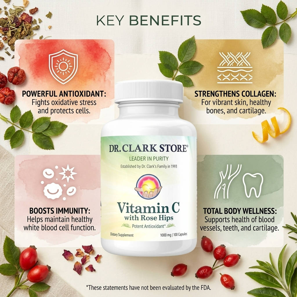 Vitamin C w/ Rose Hips, 1,000 mg 100 Capsules