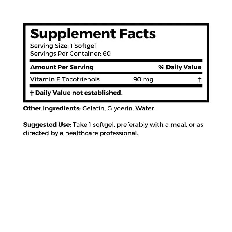 Delta Gold Tocotrienol Vitamin E, 90 mg 60 softgels Dr. Clark Store