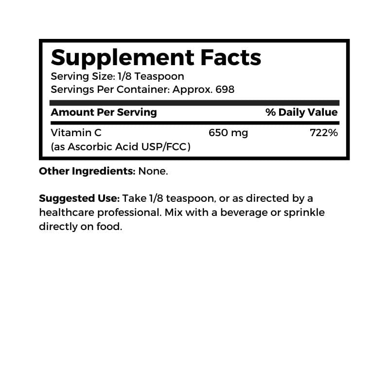 Dr. Clark Store Vitamin C Power supplement facts