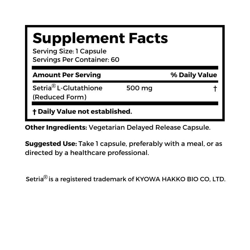 Dr. Clark Store L-Glutathione Reduced supplement facts
