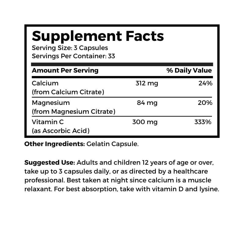 Dr. Clark Store Cal Mag Complete supplement facts