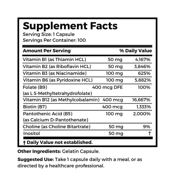 Dr. Clark Store Super B100 supplement facts