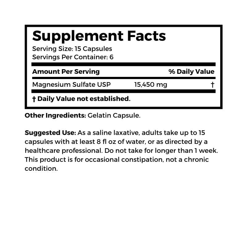 Dr. Clark Store Magnesium Sulfate (Epsom Salt) supplement facts