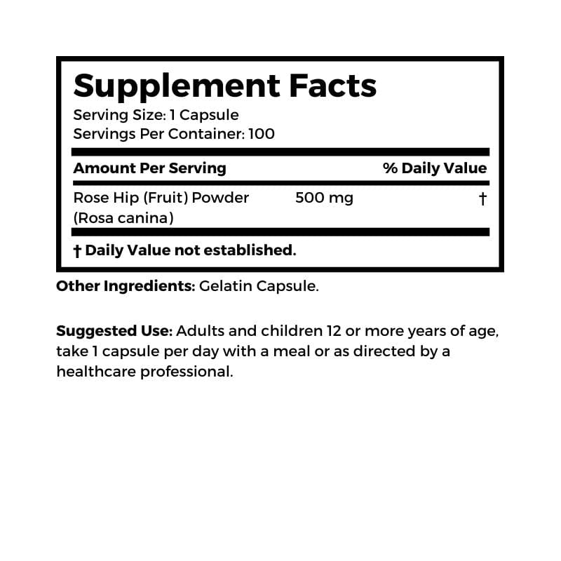 Dr. Clark Store Rose Hips capsules supplement facts
