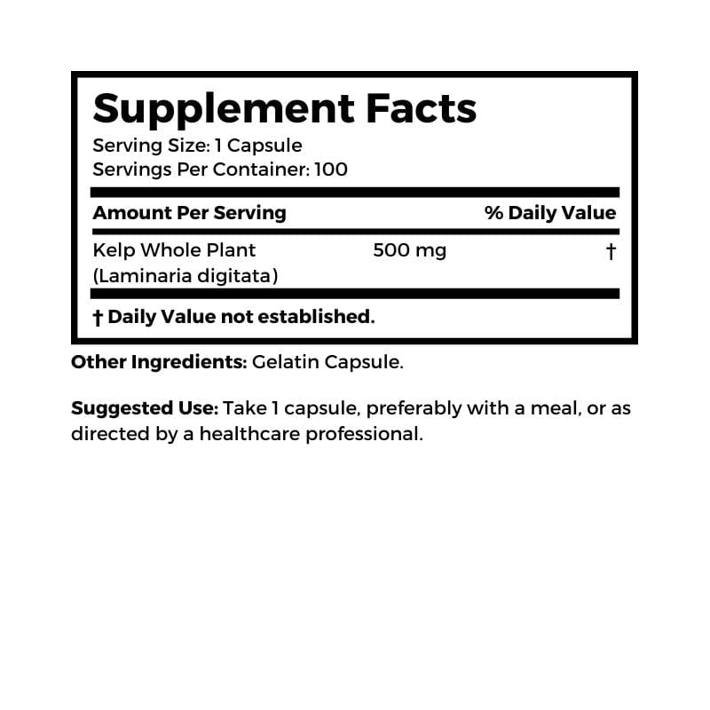 Dr. Clark Store Kelp supplement facts