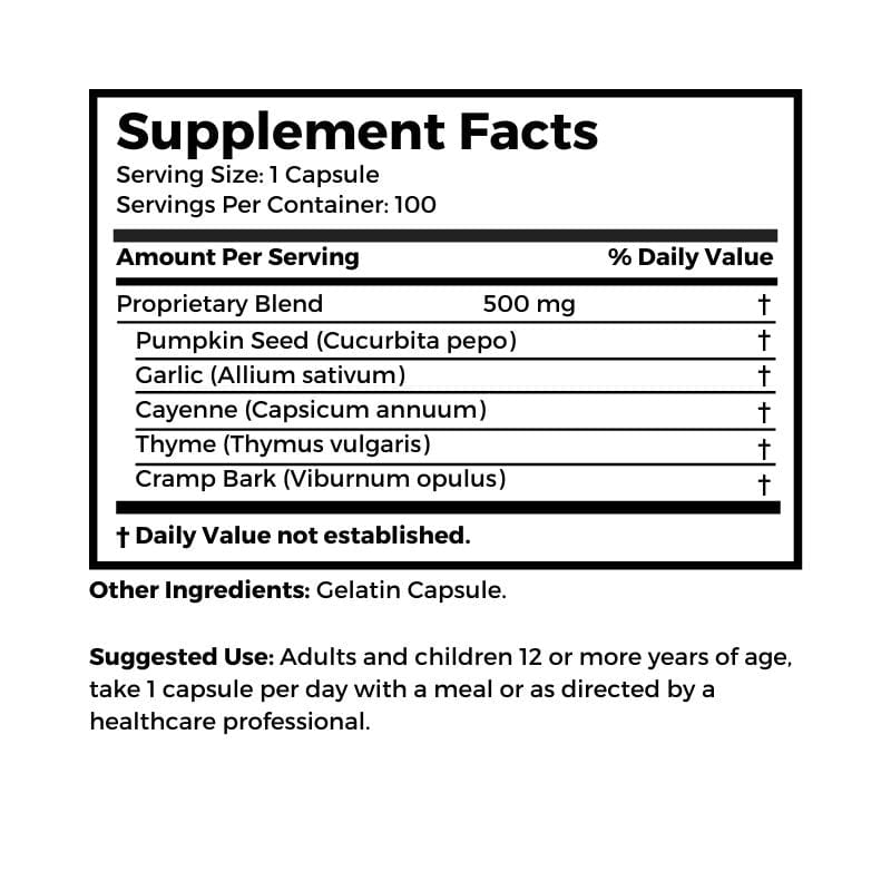 Dr. Clark Store Raz-Caps supplement facts