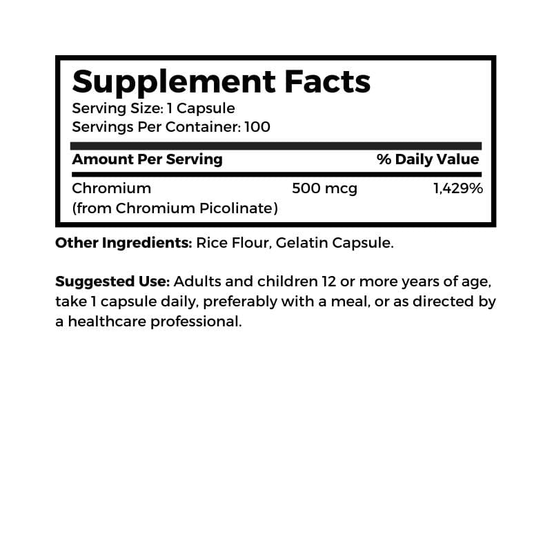 Dr. Clark Store Super Chromium supplement facts