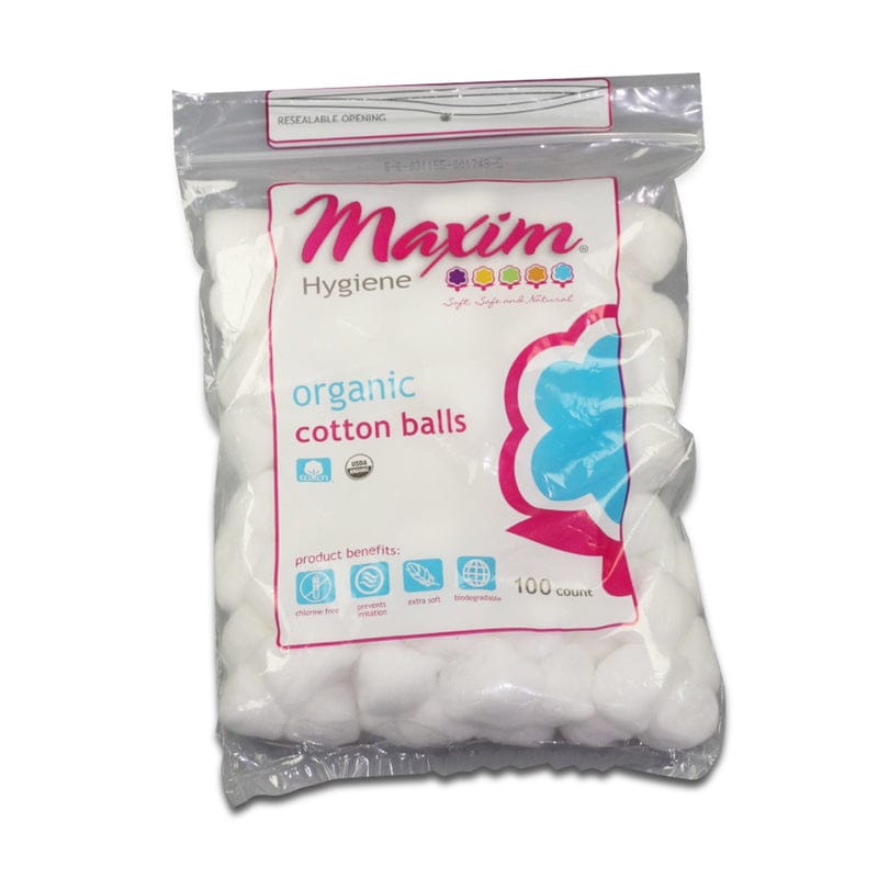 Maxim Hygiene Organic Cotton Balls, 100 ct