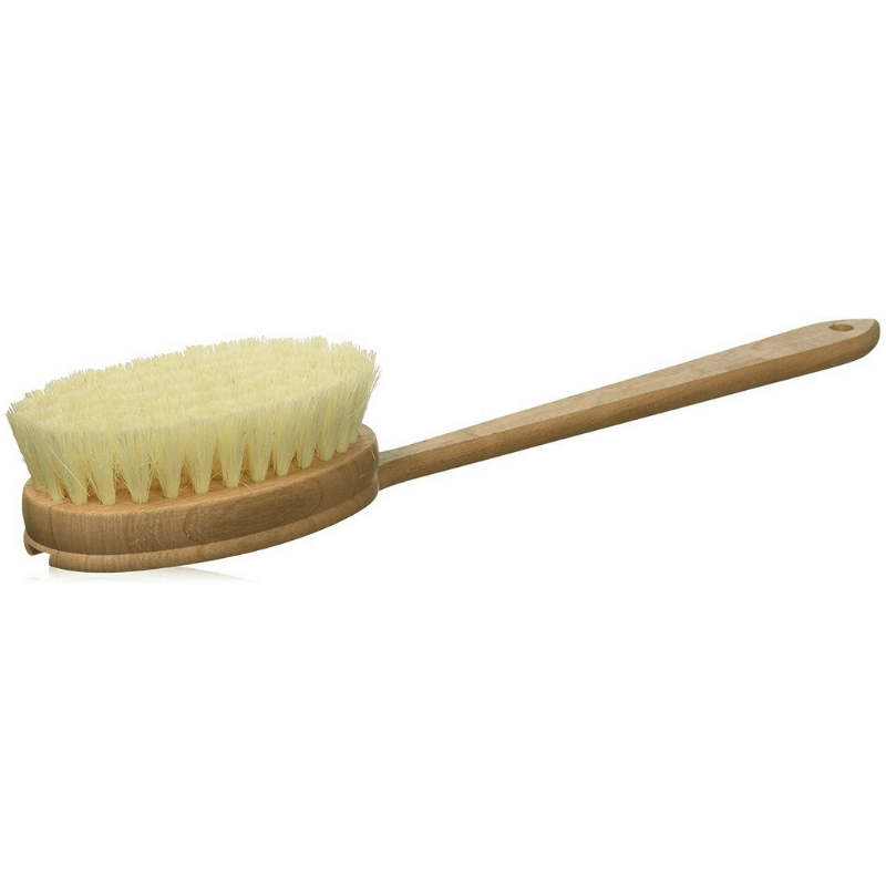 Bernard Jensen Products Long Handle Dry Body Brush with tampico fiber bristles and lotus wood handle