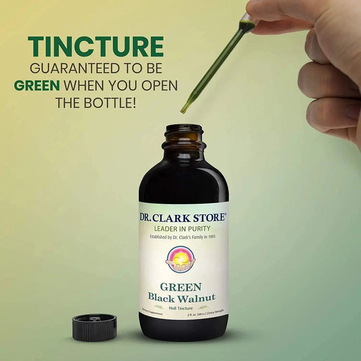 GREEN Black Walnut Hull Tincture (Extra Strength), 2 oz Dr. Clark Store