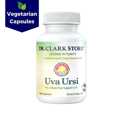 Dr. Clark Store Vegetarian Uva Ursi, 500 mg 63 plant-based tapioca capsules