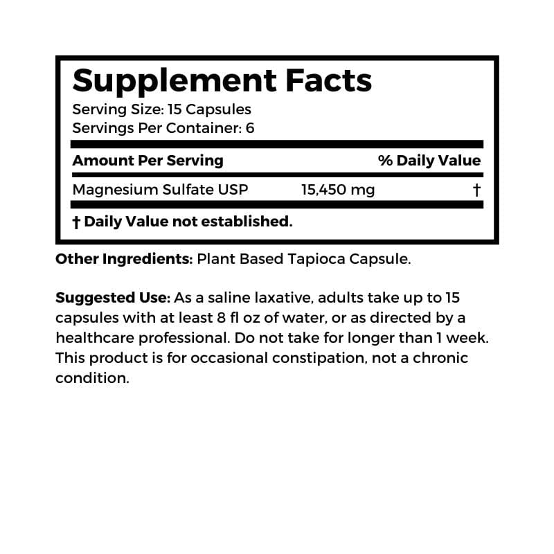 Dr. Clark Store Vegetarian Magnesium Sulfate supplement facts