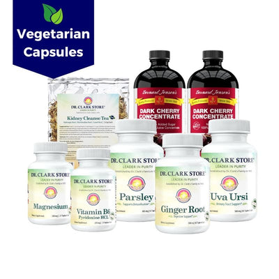 Dr. Clark Store Vegetarian Kidney Cleanse featuring plant-based tapioca capsules