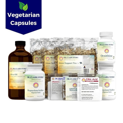 Dr. Clark Store Vegetarian Liver Cleanse featuring plant-based tapioca capsules