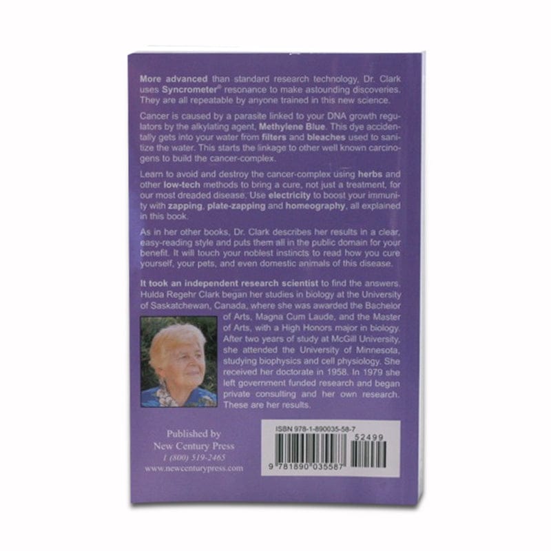 Book – The Cure and Prevention of All Cancers by Dr. Hulda Clark (back cover)