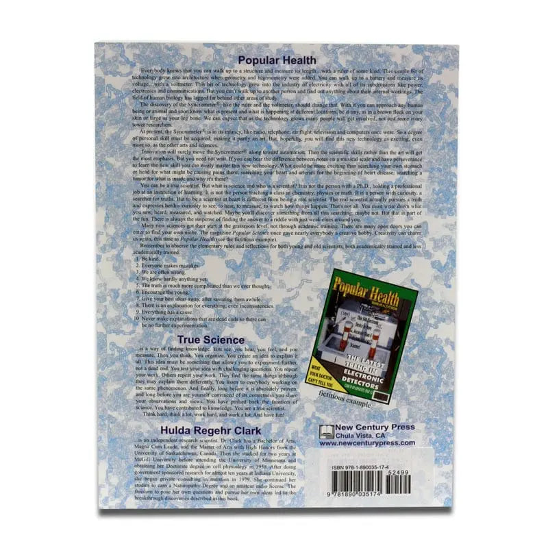 Syncrometer Science Laboratory Manual by Dr. Hulda Clark (back cover)