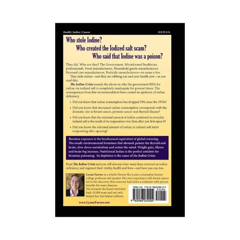 The Iodine Crisis by Lynn Farrow, back cover