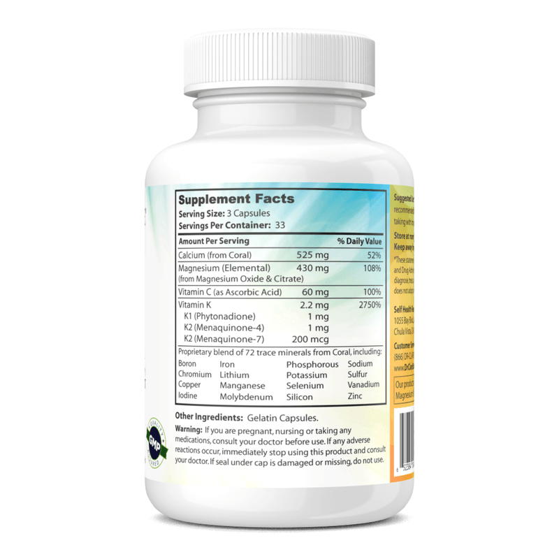 Dr. Clark Store Coral CAl-MAG with K2 supplement facts