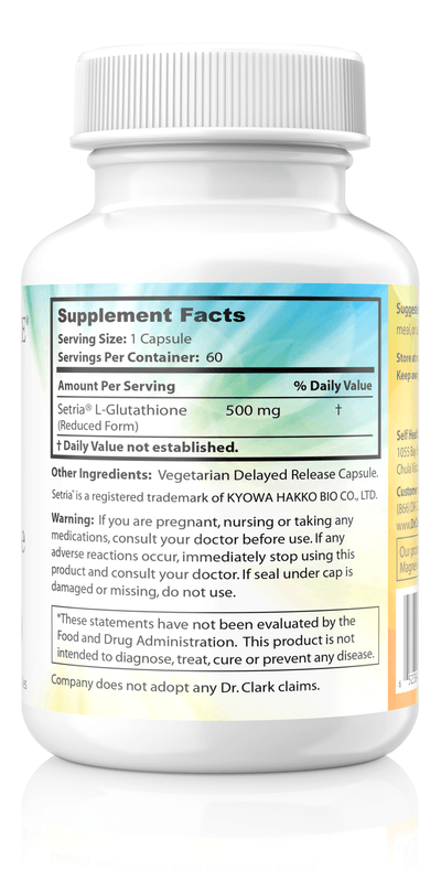 Dr. Clark Store L-Glutathione Reduced supplement facts