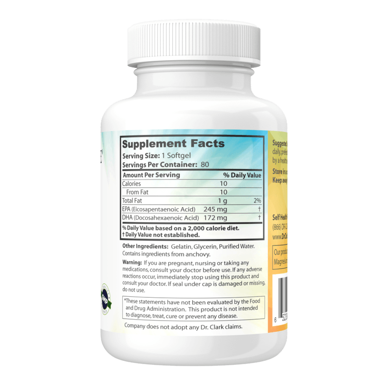 Dr. Clark Store Omega-3 Icelandic Fish Oil supplement facts