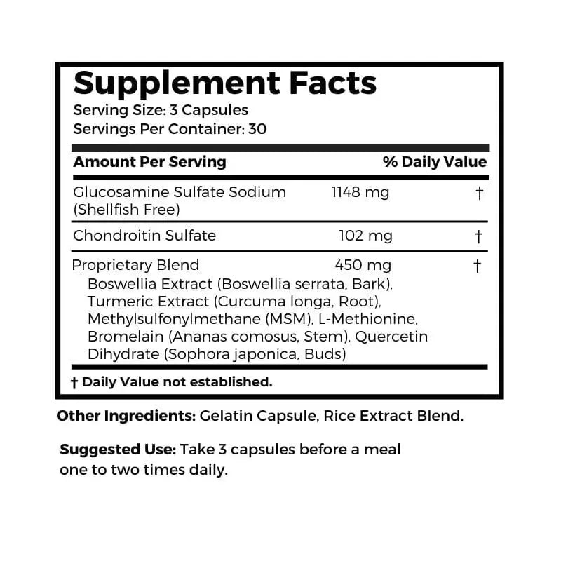 Self Health Resource Center Glucosamine and Chondroitin supplement facts and suggested use