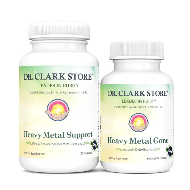 Heavy Metal Cleanse supplement bottles displayed together.