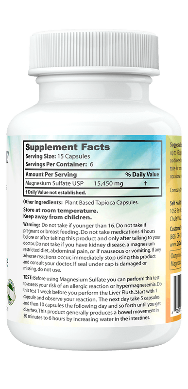 Dr. Clark Store Magnesium Sulfate capsules supplement facts