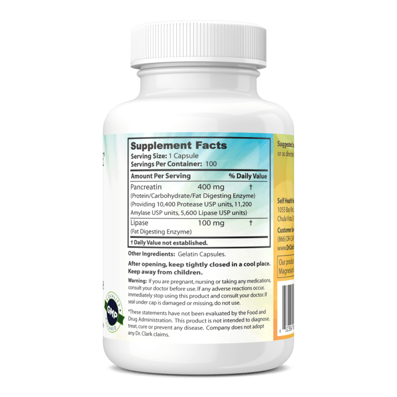 Pancreatin & Lipase, 500 mg 100 capsules – Dr. Clark Store