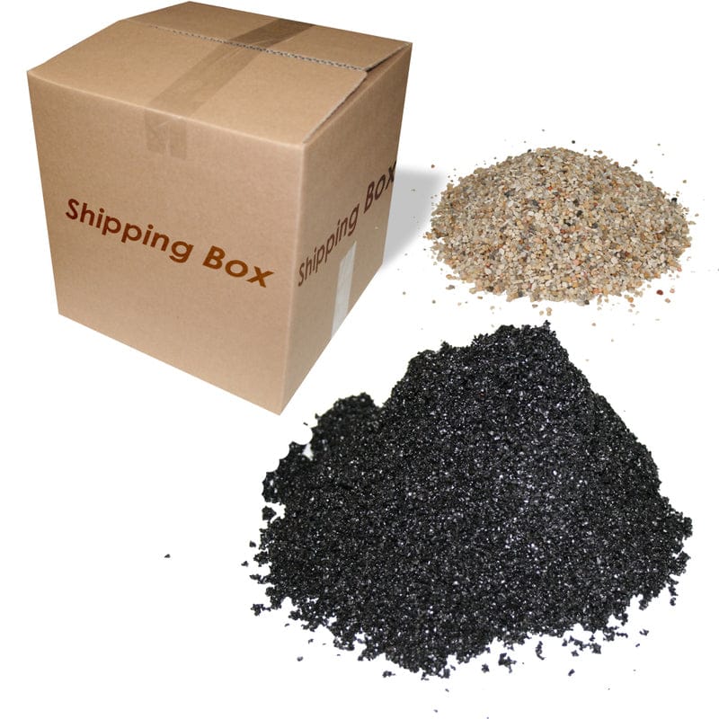 Activated coconut charcoal and gravelstone shipped in cardboard box